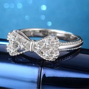 .925 Sterling  Silver Bow Ring Size 7